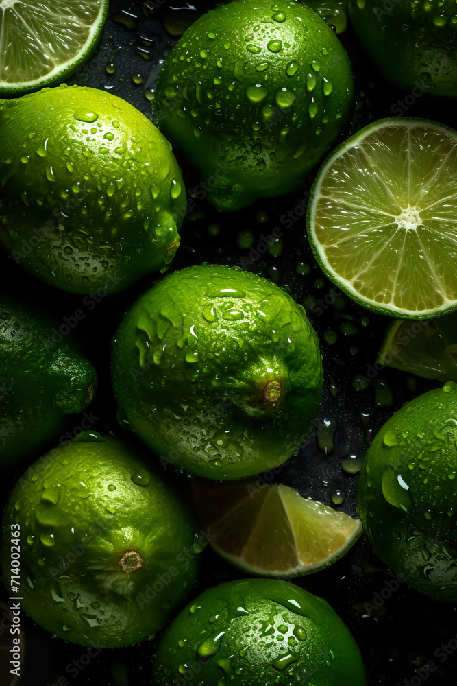 Lime with droplets of water Lime with droplets of water