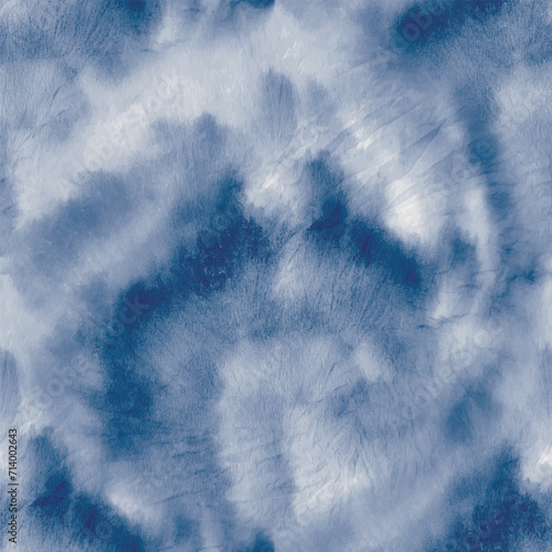 Blue Tie Dye Boho. Indigo Grunge Print. Dyed Repeat. Shibori Denim Tie Dye. Seamless Seamless Indigo. Vector Navy Pattern. Spiral Seamless Pattern. Blue Swirl Background. Indigo Swirl Vector.