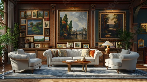 Transform your living room into an art lover's dream, with hyper-realistic digital canvases showcasing masterpieces that change dynamically, creating a museum-worthy atmosphere. 