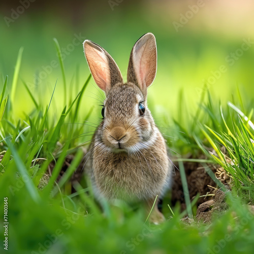 Cautious Rabbit in Meadow: Masters of Burrowing