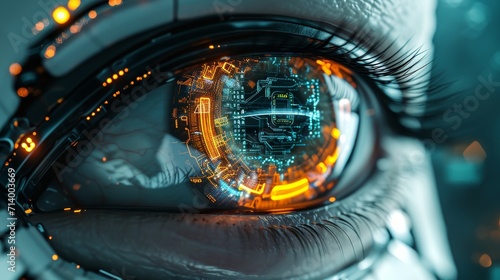 Robotic or Bionic Eye with Advanced Circuitry, Electronic Security Concept