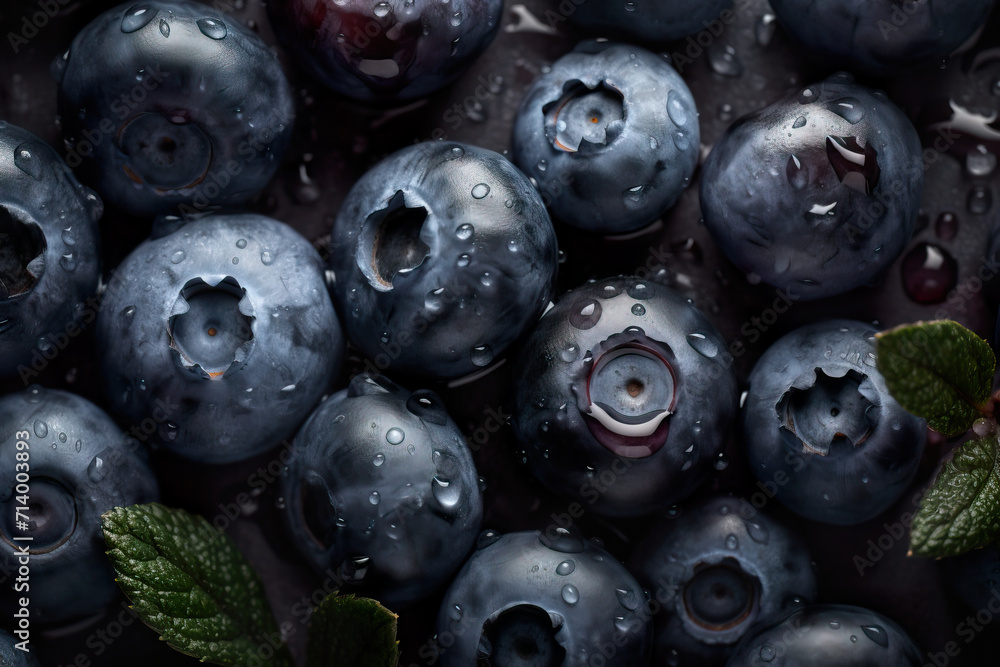 Blueberries with droplets of water. Blueberries with droplets of water.