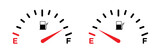 Fuel Level Gauge Line Icon. Auto Gas Meter Icon in Black and White Color.