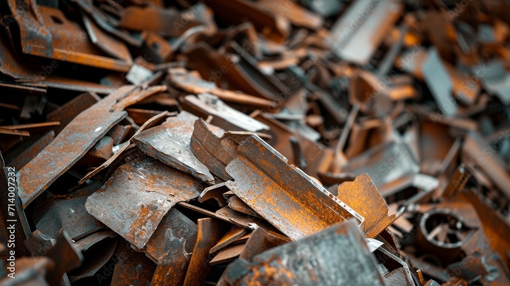 close up of a pile of metal  