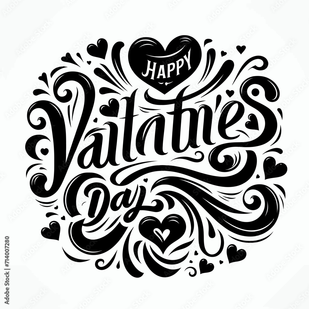 valentines day calligraphy vector t-shirt