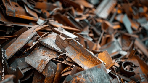 close up of a pile of metal 