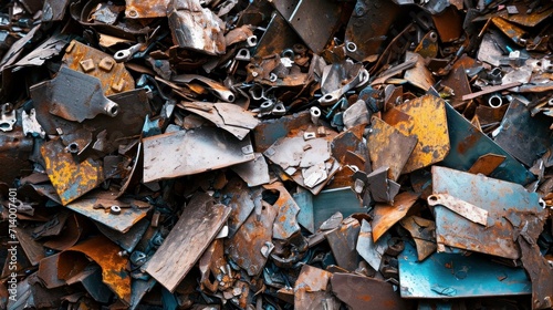 close up of a pile of metal     