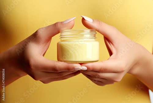 A girl applies hand cream as part of her skincare routine, emphasizing skin hydration and care.