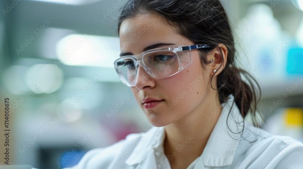 Focused Female Scientist Working in a Laboratory Focused Female Scientist Working in a Laboratory