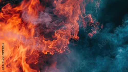 close up of fire smoke 
