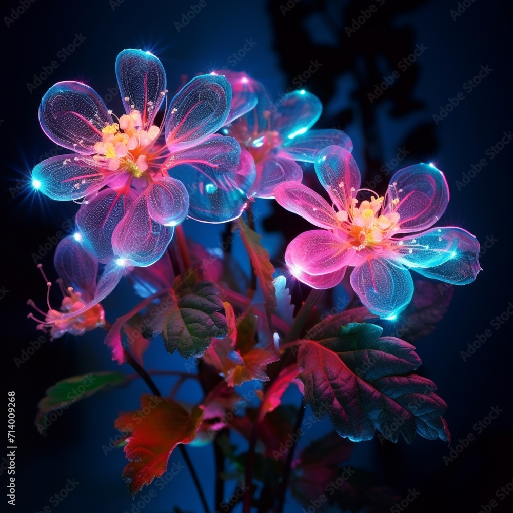 Bramble Flower neon Color AI Generated pictures Bramble Flower neon Color AI Generated pictures