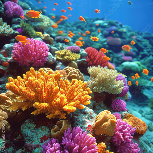 Vibrant Coral Life on Colorful Underwater Reef © Sekai
