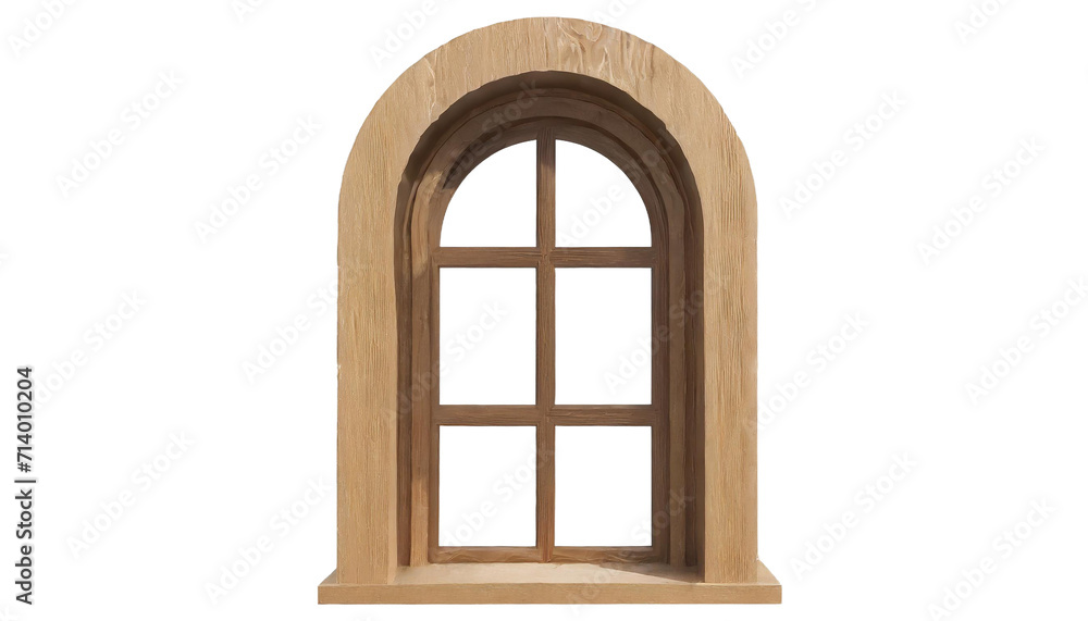 Fototapeta premium Wooden window isolated on transparent background.