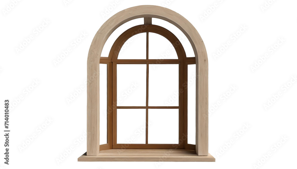 Obraz premium Wooden window isolated on transparent background.