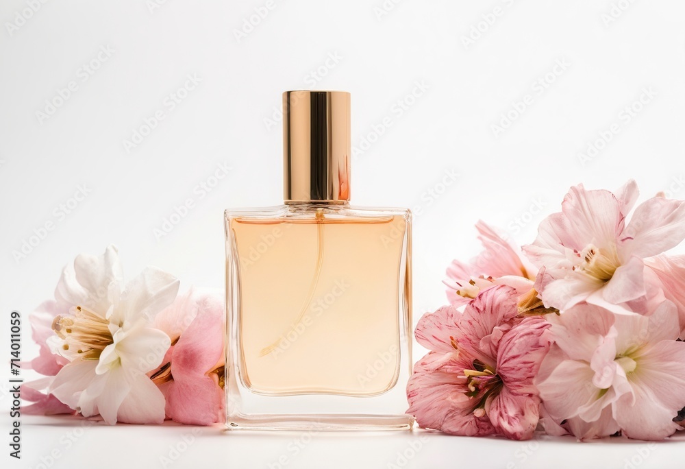 bottle of perfume and flower bottle of perfume and flower