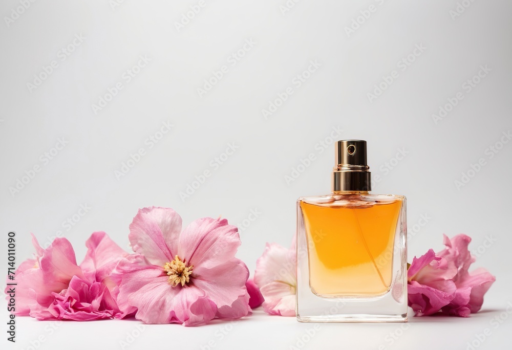 bottle of perfume and flower bottle of perfume and flower