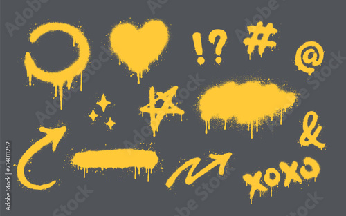 Assorted Spray Paint Elements Collection