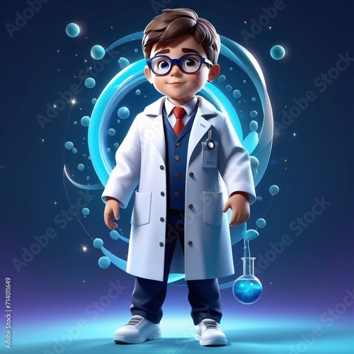 3d illustration of a little boy  National doctors day  Generated AI