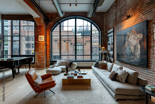 Open Concept Living with Loft-Style Interior and Window
