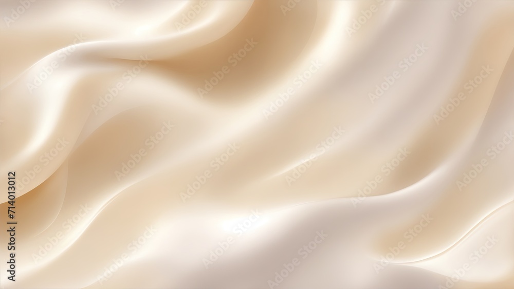 Soft pastel cream shiny satin silk swirl wave background - obrazy, fototapety, plakaty 
