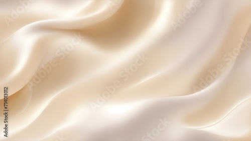 Soft pastel cream shiny satin silk swirl wave background photo
