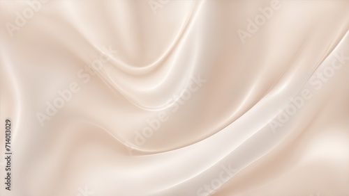 Soft pastel cream shiny satin silk swirl wave background photo