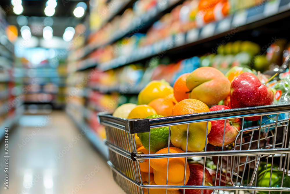 Balanced Basket: A Shopping Cart Showcasing Smart Food Choices