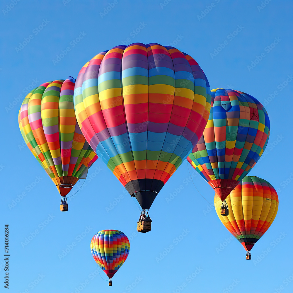 Naklejka premium Festive Balloons in Bright Sky at Festivals
