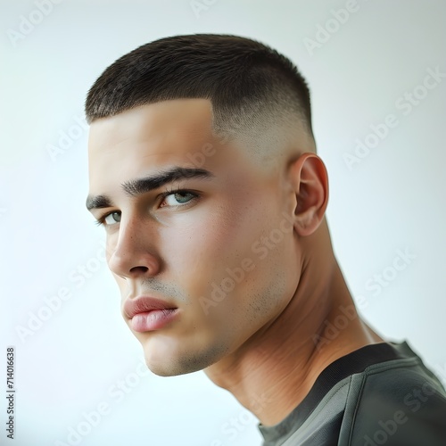 Male model with fade haircut