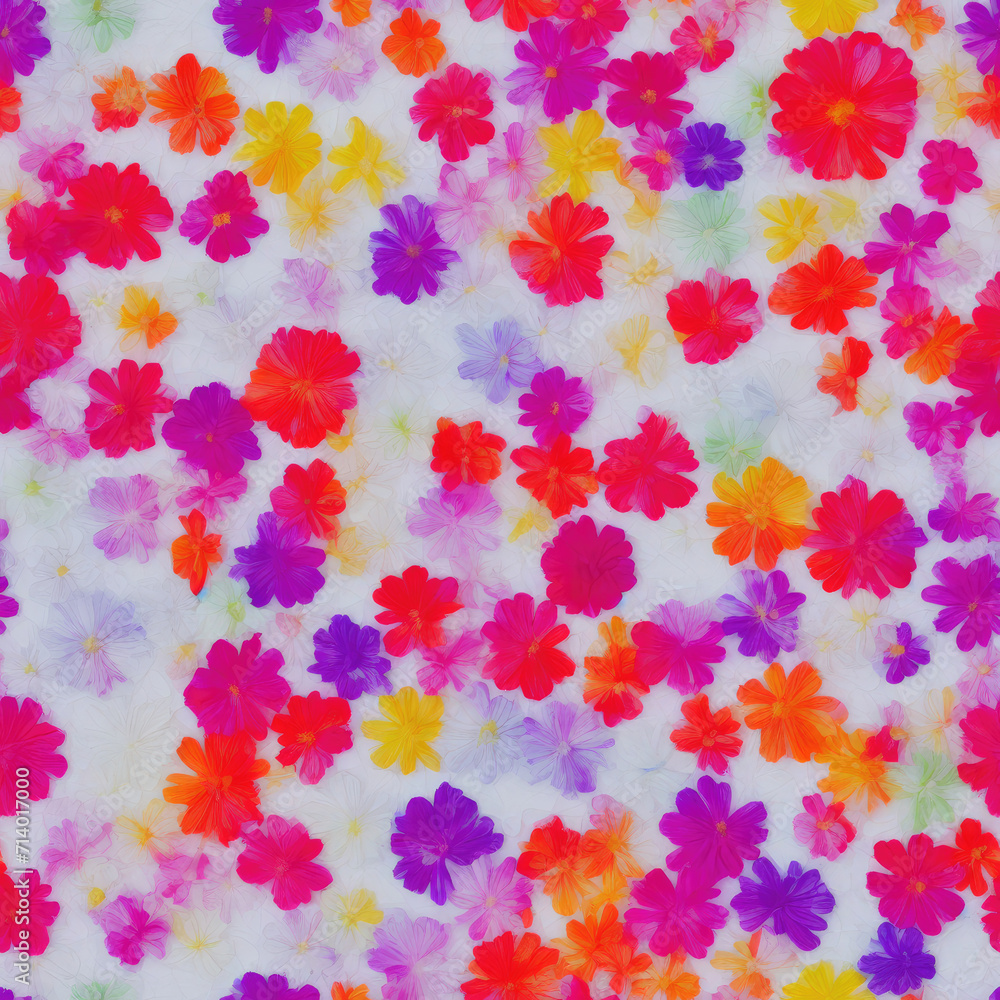 flowers. Abstract seamless pattern. AI generated.	
