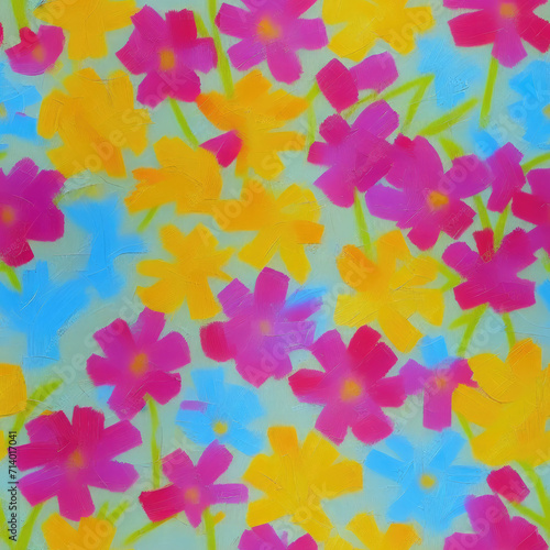 flowers. Abstract seamless pattern. AI generated. 