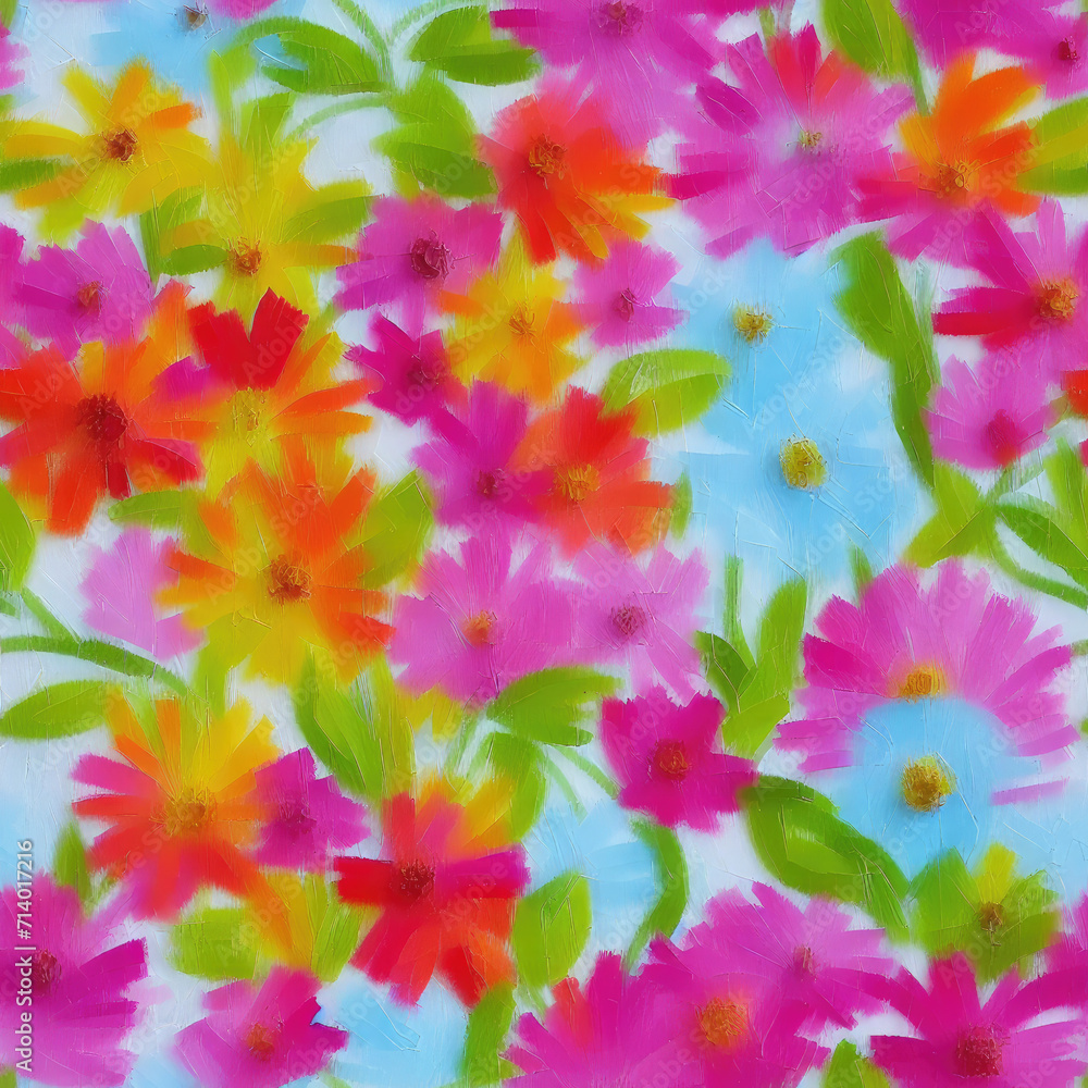 flowers. Abstract seamless pattern. AI generated. flowers. Abstract seamless pattern. AI generated.
