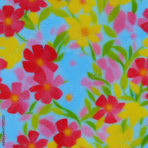 flowers. Abstract seamless pattern. AI generated. 