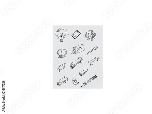  vector technology sketch icon set doodle