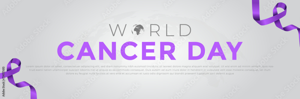World Cancer day is observed every year on February 4, to raise awareness of cancer and to encourage its prevention, detection, and treatment. Vector illustration
