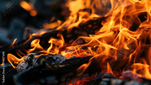 abstract background of burning wood and fire