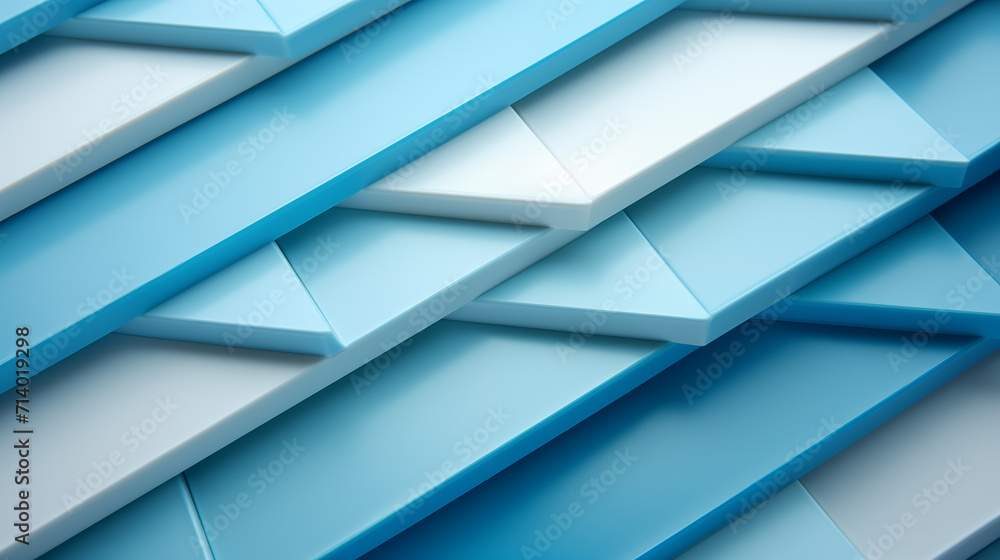 Fototapeta premium Abstract geometric blue and white background.