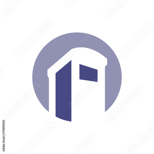 Simple icon of portable toilet in circle flat design