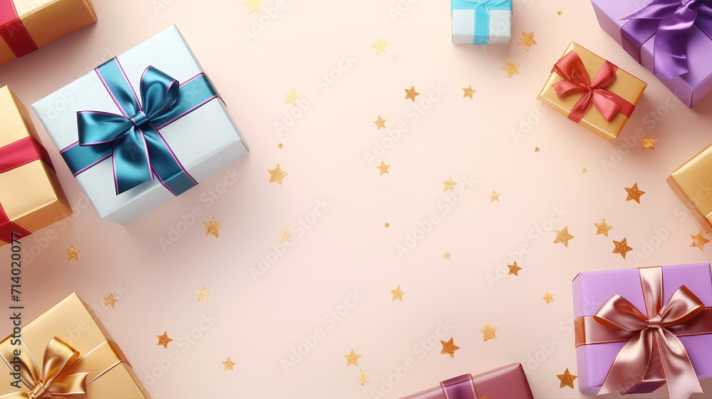Gift box background with copy space for Christmas gifts, holidays or birthdays Gift box background with copy space for Christmas gifts, holidays or birthdays