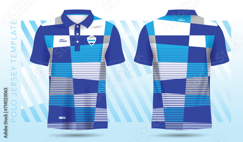 blue polo sport jersey mockup design