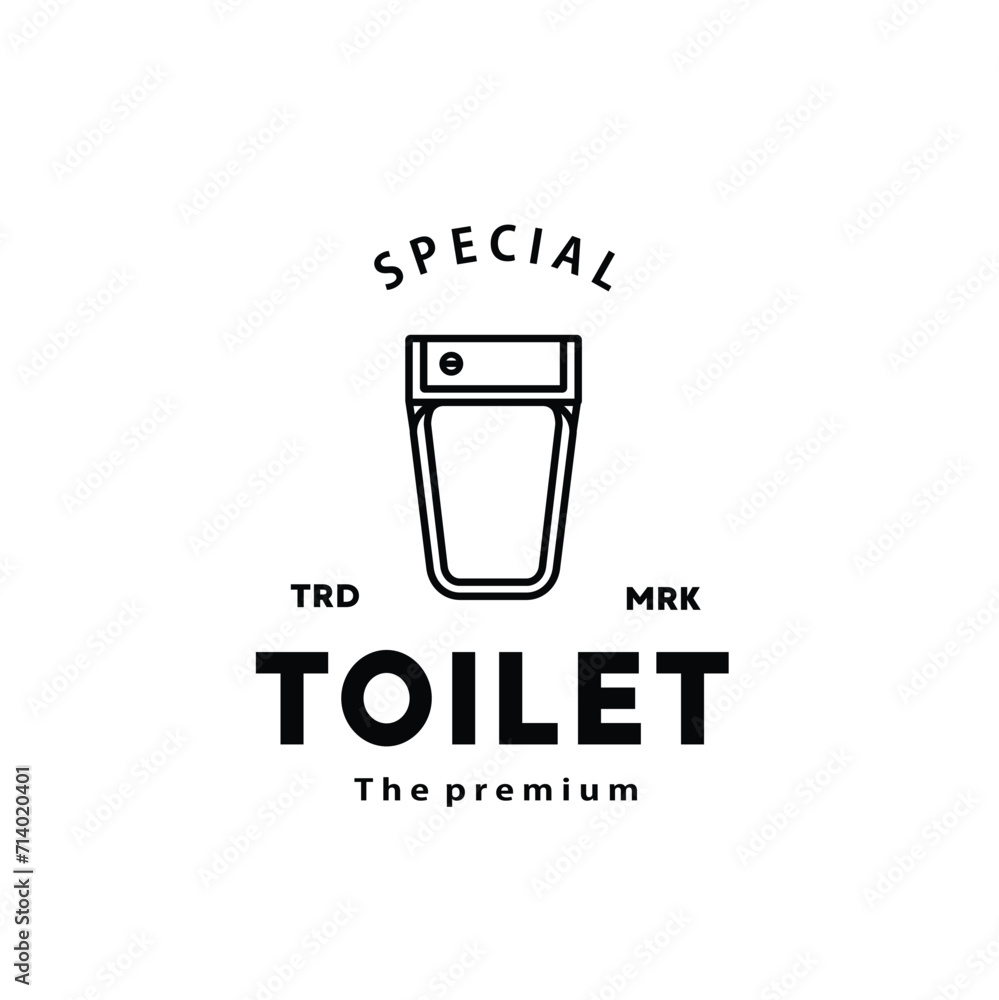 Toilet line hipster logo bowl sanitaryware vector bathroom. Bidet toilet line icon interior top view Toilet line hipster logo bowl sanitaryware vector bathroom. Bidet toilet line icon interior top view