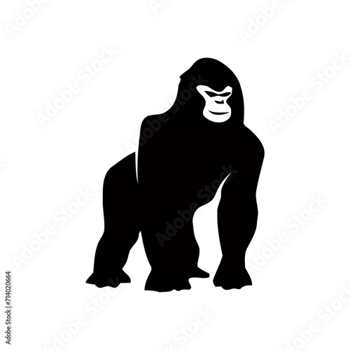 Gorilla black color vector 