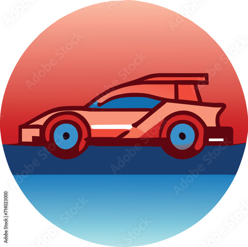 racing car on trek  icon