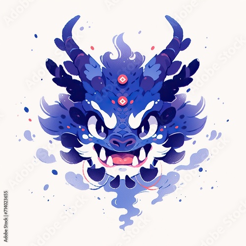 Cute dragon illustration.2024 Chinese loong new year concept. Illustrating Cultural Symbolism. 