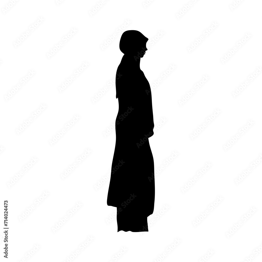silhouette of muslim hijab woman 
