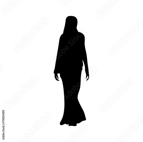 silhouette of muslim hijab woman 