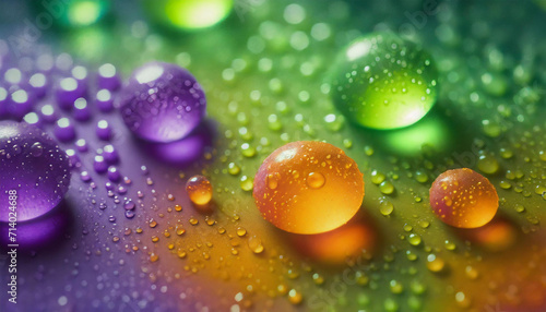 Colorful water drops. Generative AI