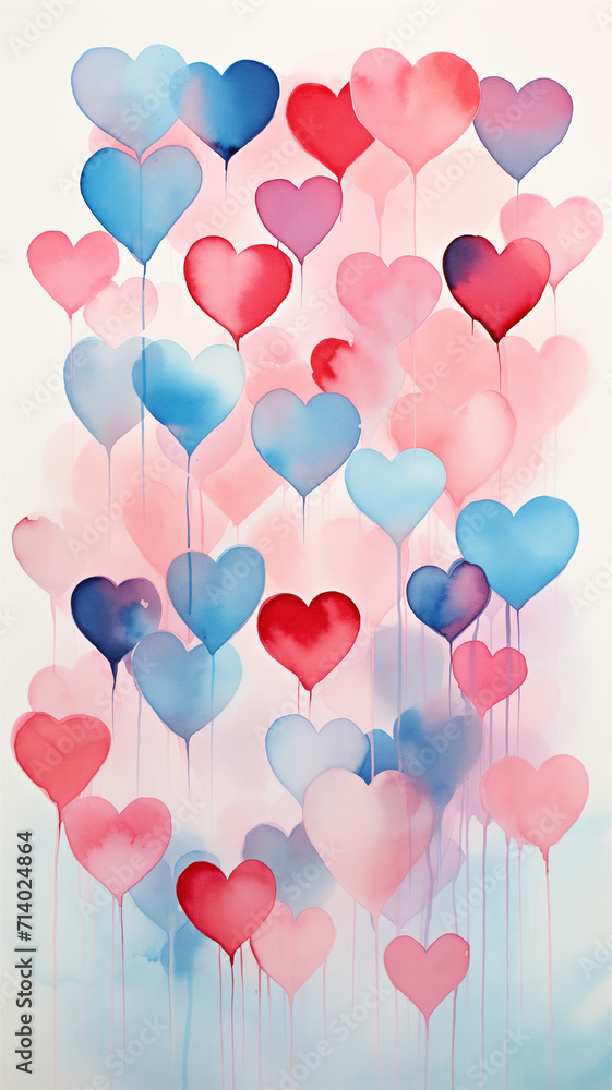hearts ballons background