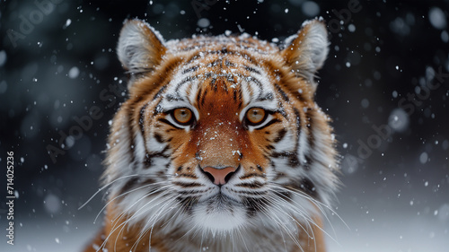 Siberian tiger cub in the snow © Katynn