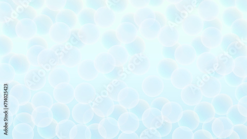 水色の透き通る丸い粒粒がいっぱいあるイラスト背景 photo
